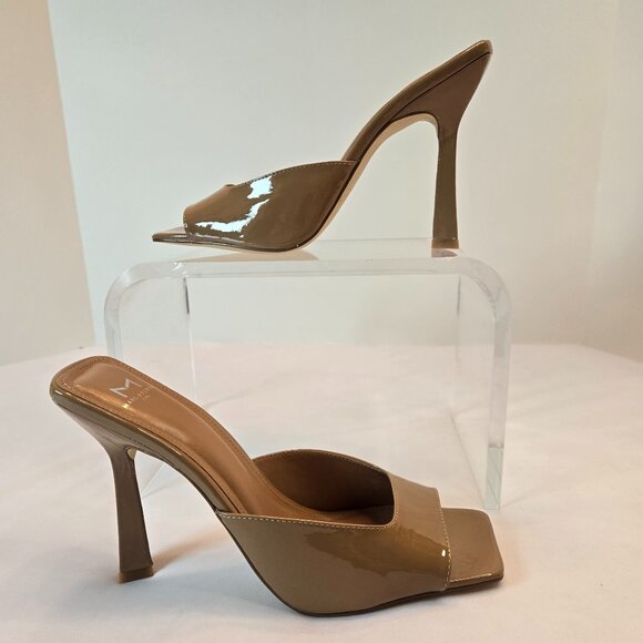 MARC FISHER LTD Women's Baber Slip On Leather Heeled Sandal Sz: 10M Tan - Picture 4 of 9